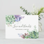 Waterverf woestijncactus Succulenten Weddenschap B Bedankkaart (Staand voorkant)
