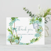 Waterverf woestijncactus Succulenten Weddenschap B Bedankkaart (Staand voorkant)