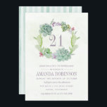 Waterverf woestijnCactus Succulents 21st Birthday Kaart<br><div class="desc">Waterverf is een handige art 21st Birthday Party-uitnodiging met schaduwen van paars,  roze en groen,  aanpasbaar voor uw evenement.</div>