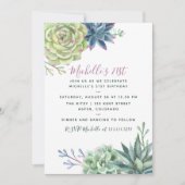 Waterverf woestijnCactus Succulents 21st Birthday Kaart (Voorkant)