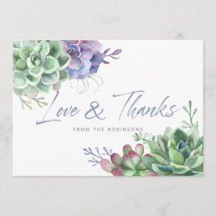 Waterverf woestijncactus Succulents Bedankt