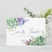 Waterverf woestijncactus Succulents Bedankt (Staand voorkant)