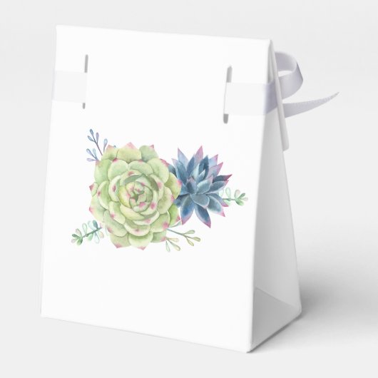 Waterverf woestijncactus Succulents Bedankt Bedankdoosjes (Achterkant)