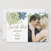 Waterverf woestijncactus Succulents Save the Date (Voorkant)