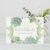 Waterverf woestijnCactus Succulents Wedding Bedankkaart (Staand voorkant)