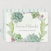 Waterverf woestijnCactus Succulents Wedding Bedankkaart (Voorkant / Achterkant)