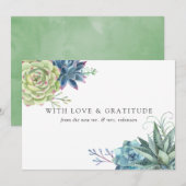 Waterverf woestijnCactus Succulents Wedding Bedankkaart (Voorkant / Achterkant)