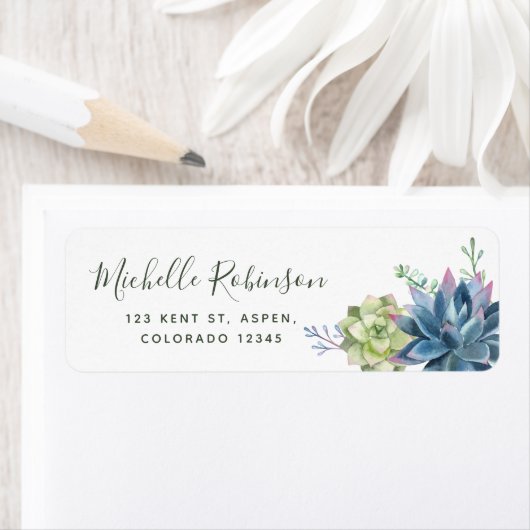 Waterverf woestijnCactus Succulents Wedding Etiket (Insitu)