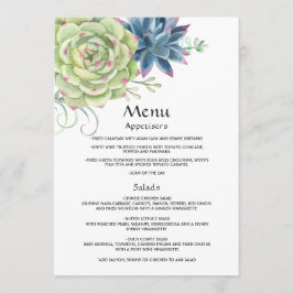 Waterverf woestijnCactus Succulents Wedding Menu