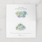 Waterverf woestijnCactus Succulents Wedding Plaatskaartje (Buitenkant ongevouwen)