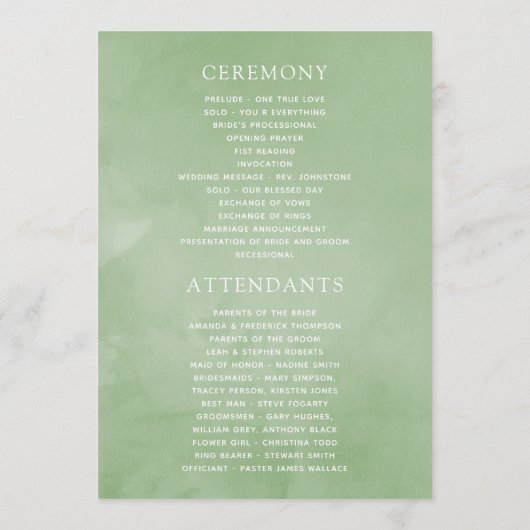 Waterverf woestijnCactus Succulents Wedding Programmakaart (Achterkant)