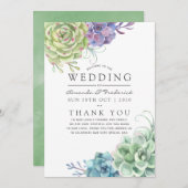 Waterverf woestijnCactus Succulents Wedding Programmakaart (Voorkant / Achterkant)