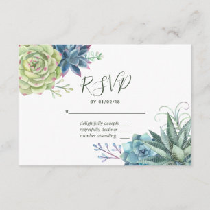 Waterverf woestijnCactus Succulents Wedding RSVP