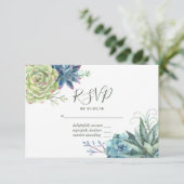 Waterverf woestijnCactus Succulents Wedding RSVP (Staand voorkant)