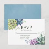 Waterverf woestijnCactus Succulents Wedding RSVP (Voorkant / Achterkant)
