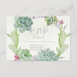 Waterverf woestijnCactus Succulents Wedding RSVP