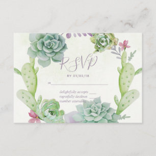 Waterverf woestijnCactus Succulents Wedding RSVP