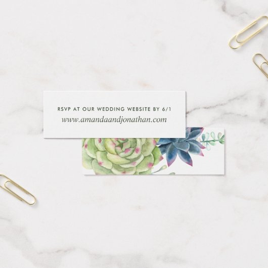 Waterverf woestijnCactus Succulents Wedding RSVP Mini Visitekaartjes (Kantoor)