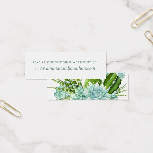 Waterverf woestijnCactus Succulents Wedding RSVP Mini Visitekaartjes (Kantoor)