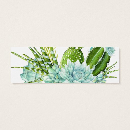 Waterverf woestijnCactus Succulents Wedding RSVP Mini Visitekaartjes (Achterkant)
