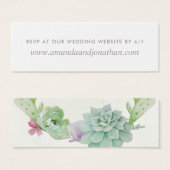 Waterverf woestijnCactus Succulents Wedding RSVP Mini Visitekaartjes (Voorkant /achterkant)