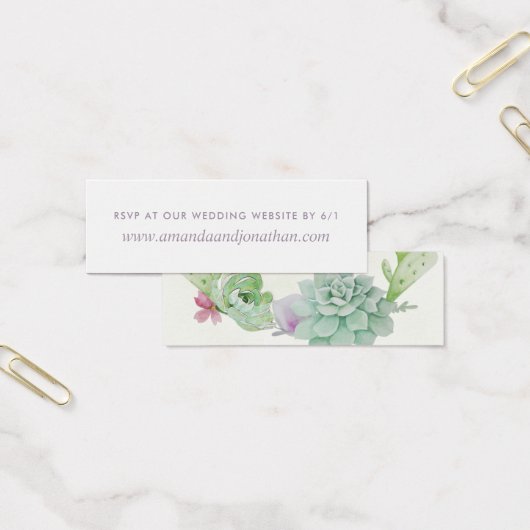 Waterverf woestijnCactus Succulents Wedding RSVP Mini Visitekaartjes (Kantoor)