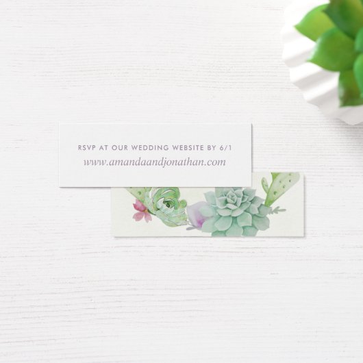 Waterverf woestijnCactus Succulents Wedding RSVP Mini Visitekaartjes (Bureau)