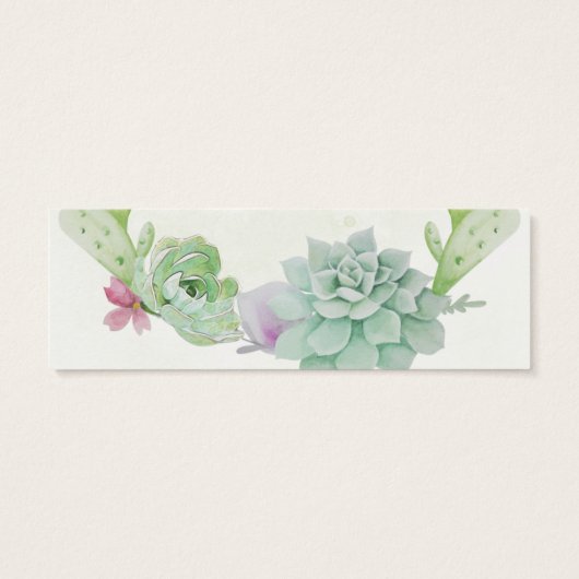 Waterverf woestijnCactus Succulents Wedding RSVP Mini Visitekaartjes (Achterkant)