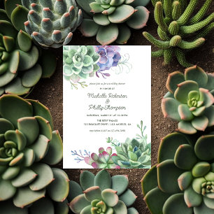 Waterverf woestijncactus Succulents Wedding Shower Kaart