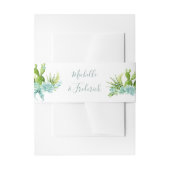 Waterverf woestijnCactus Succulents Wedding Uitnodigingen Wikkel (Voorkant Voorbeeld)