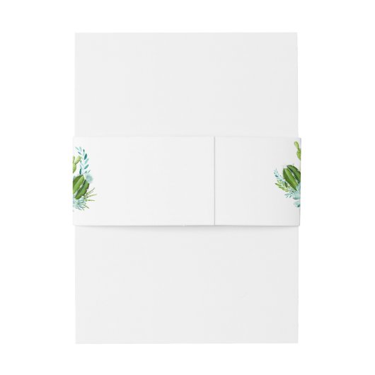 Waterverf woestijnCactus Succulents Wedding Uitnodigingen Wikkel (Achterkant Voorbeeld)