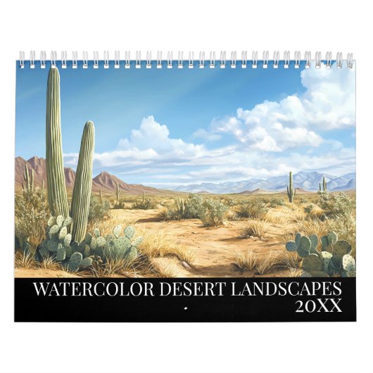 Waterverf woestijncactuslandschappen kalender (Hoes)