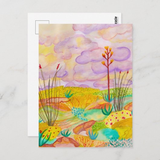 Waterverf woestijndromen in New Mexico CUSTOM Briefkaart (Voorkant / Achterkant)