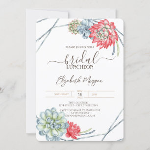 Waterverf woestijnfluitjes Bridal Luncheon Kaart