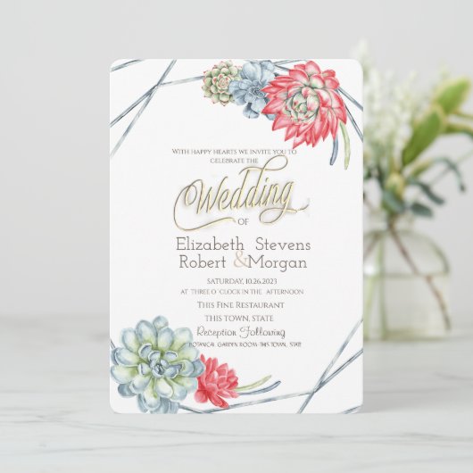 Waterverf woestijnfluitjes kaart (Staand voorkant)