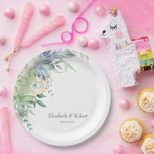 Waterverf woestijnfluitjes papieren bordje (Feest)