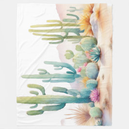 Waterverf woestijnillustratie fleece deken