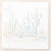 Waterverf woestijnillustratie glazen onderzetter (Achterkant)
