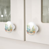 Waterverf woestijnillustratie keramische knop