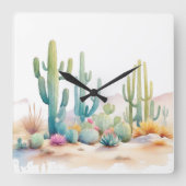 Waterverf woestijnillustratie vierkante klok (Voorkant)