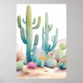 Waterverf woestijnillustratieportret poster (Voorkant)