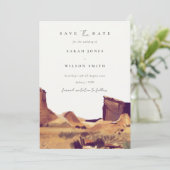 Waterverf woestijnlandschap met datumkaart opslaan bedankkaart (Staand voorkant)