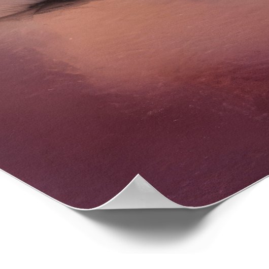 Waterverf woestijnlandschap met zonsondergang en c poster (Hoek)