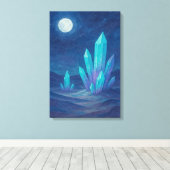 Waterverf woestijnnacht met kristallen canvas afdruk (Insitu (Houten vloer))