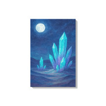 Waterverf woestijnnacht met kristallen