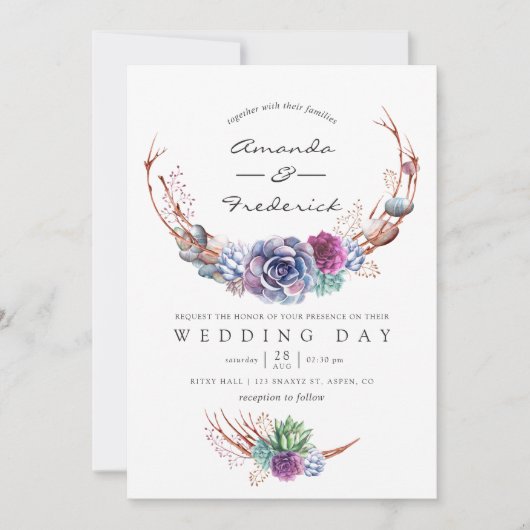 Waterverf Woestijnplechtige uitnodiging (Voorkant)