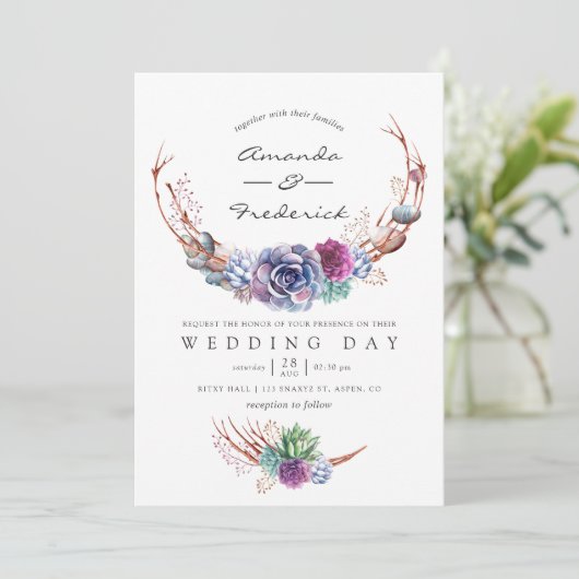 Waterverf Woestijnplechtige uitnodiging (Staand voorkant)