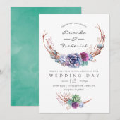 Waterverf Woestijnplechtige uitnodiging (Voorkant / Achterkant)