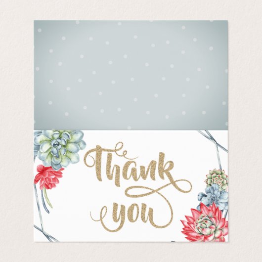 Waterverf woestijnrode successen Hartelijk dank Visitekaartje (Buitenkant ongevouwen)