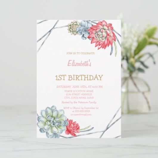 Waterverf woestijnrood succes gestreept op zaterda kaart (Staand voorkant)